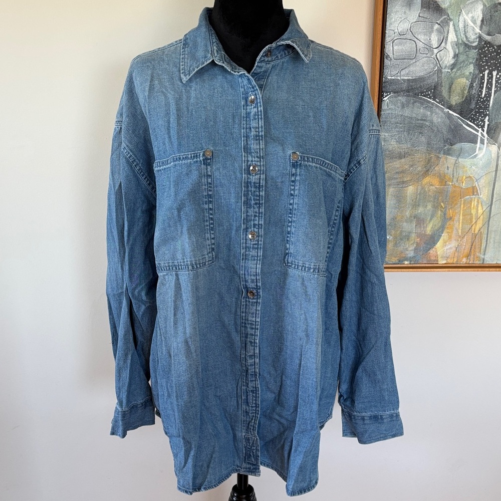 Aerie Classic Blue Denim Top